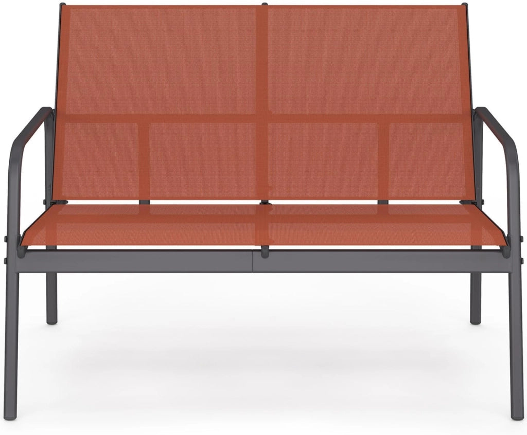 Set di mobili da Giardino TOLEDE Basso a 4 posti con Divano, poltrone e Tavolo in Terracotta