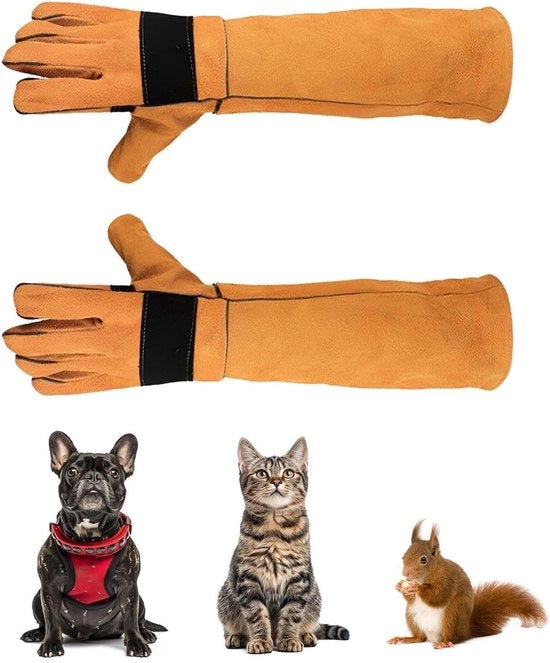 Manopole per gatti resistenti ai morsi - Manopole protettive - Manopole in pelle per lavoratori - Manopole robuste per animali - Resistenti ai graffi e ai morsi - Forma comoda per la mano