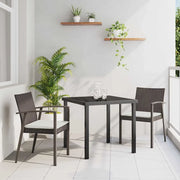 Set da Pranzo per Giardino 3 pcs Marrone e Nero Rattan in PE 3379058