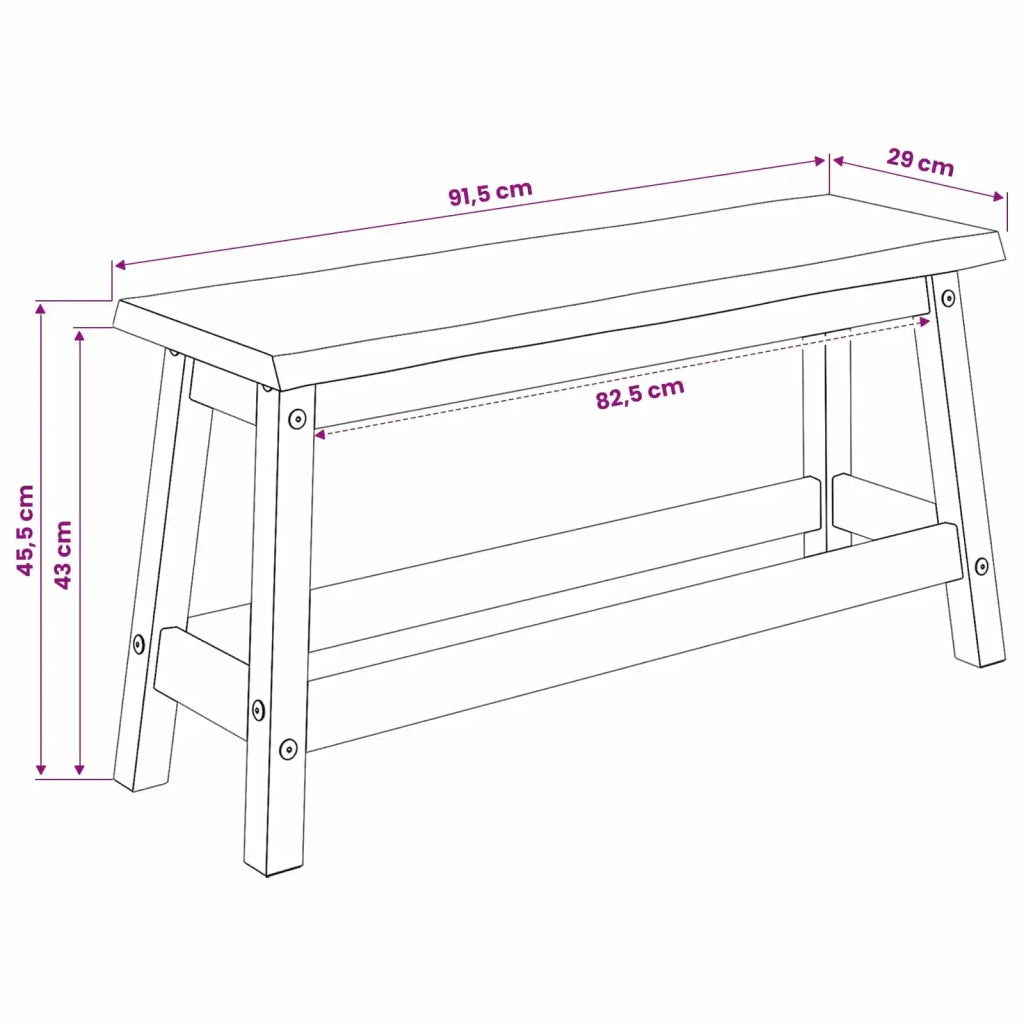 VidaXL Panchina da pranzo EKAI Nero 91,5 x 29 x 45,5 cm 42037009