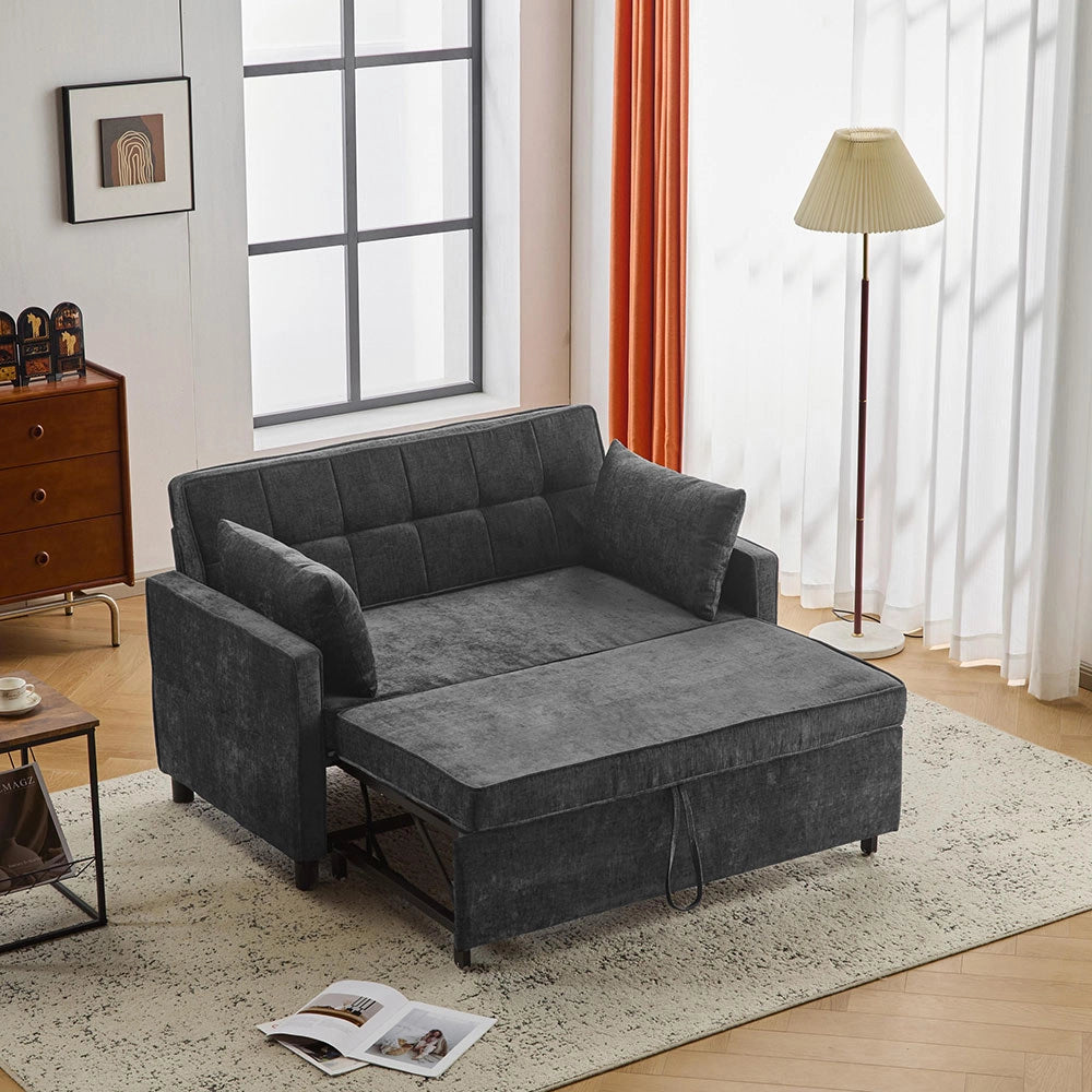 Divano letto due posti - Xylo - tessuto chenille, schiuma alta densit脿