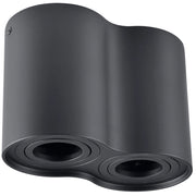 Plafoniera spot tonda nera 2xGU10 Polux Hadar R2 IP20