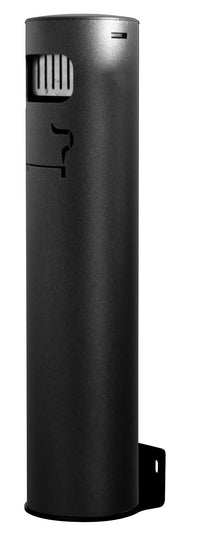 Posacenere da Muro da Esterno Ø11,7xh49 cm in Alluminio Verniciato con Contenitore Interno Estraibile Beige