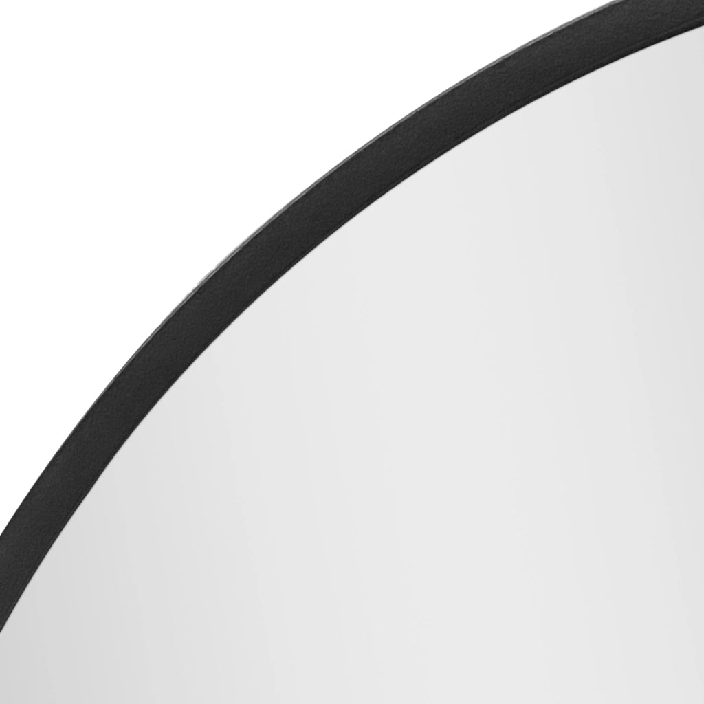 Specchio Rotondo da Parete 'Modugno' Ø 40 cm Cornice in Alluminio - Nero [en.casa]