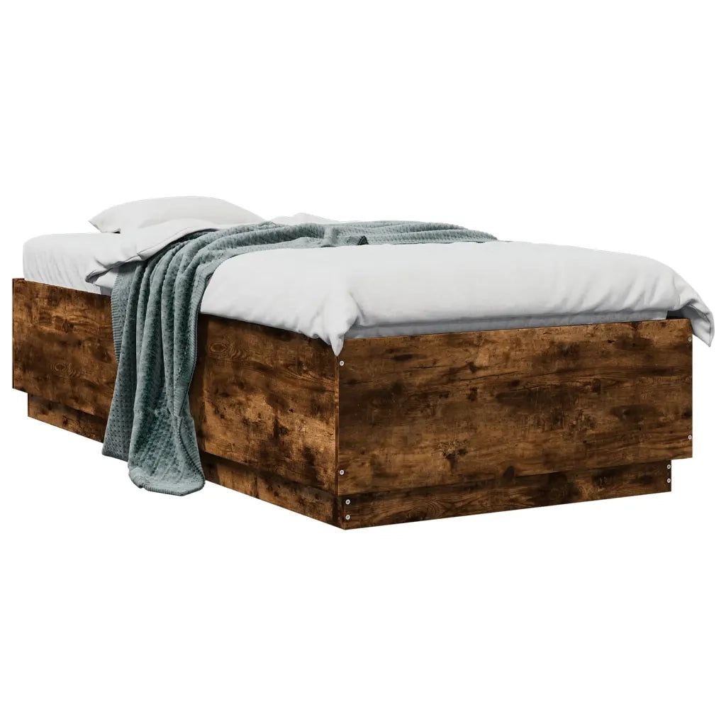 Giroletto-Struttura Letto Rovere Fumo 75x190 cm in Legno Multistrato 978797
