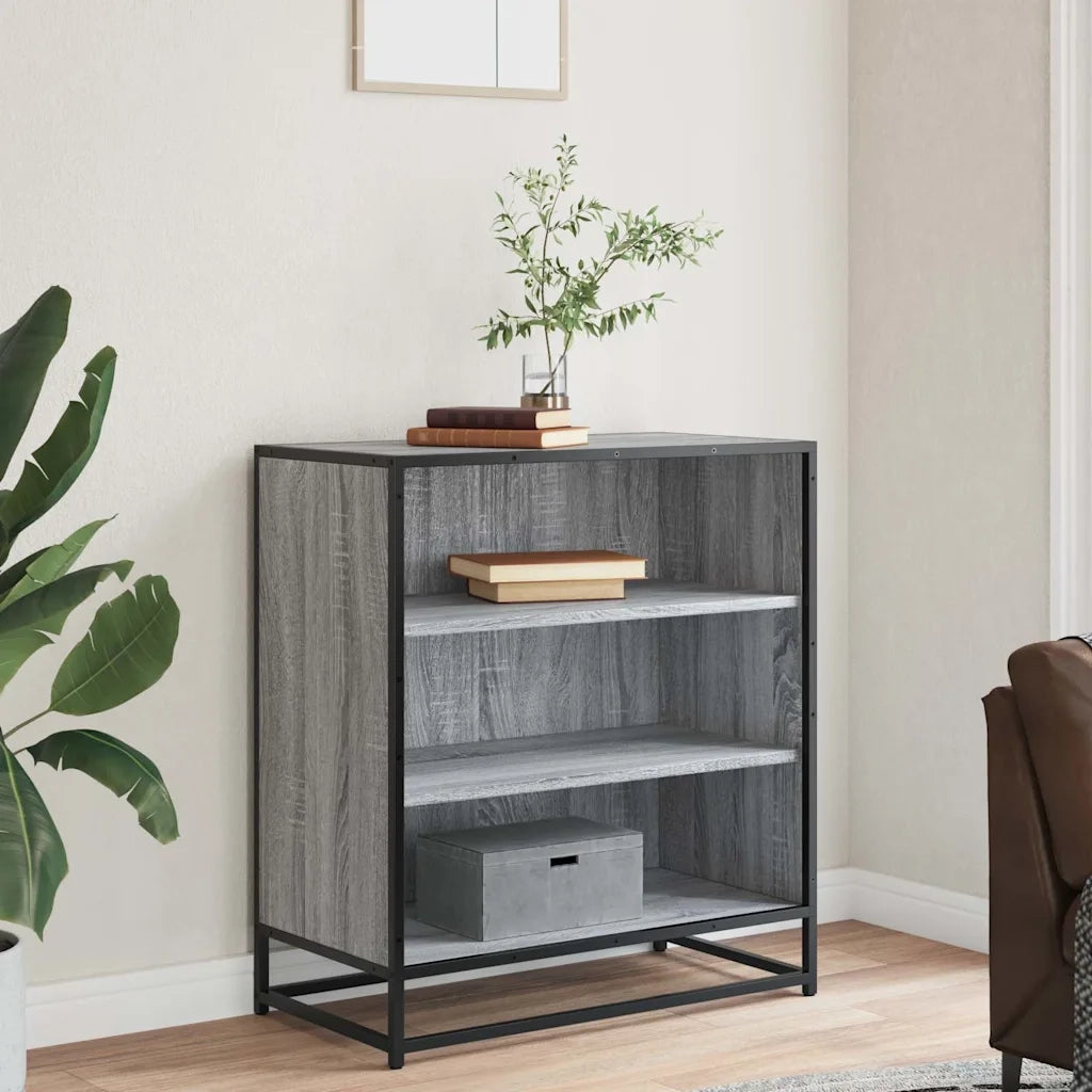 Credenza Grigio Sonoma 68x35x76 cm in Truciolato e Metallo 848977