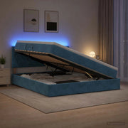 Letto con contenitore LED e materasso Blu Scuro 160 x 200 cm 3459322