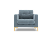 Cosmopolitan Design - Poltrona "Bali" in velluto azzurro 