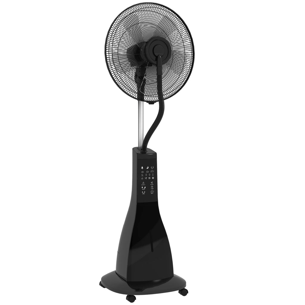 Ventilatore Nebulizzatore con Serbatoio 3L, 3 Modalit¨¤ e 3 Velocit¨¤, 44.5x38.5x120 cm, Nero
