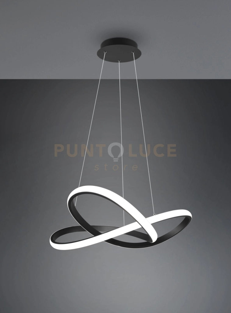 COURSE SOSPENSIONE LED 27,5W 3150lm, 4000K CERCHIO INFINITO ANTRACITE D. 60CM DIMMERABILE