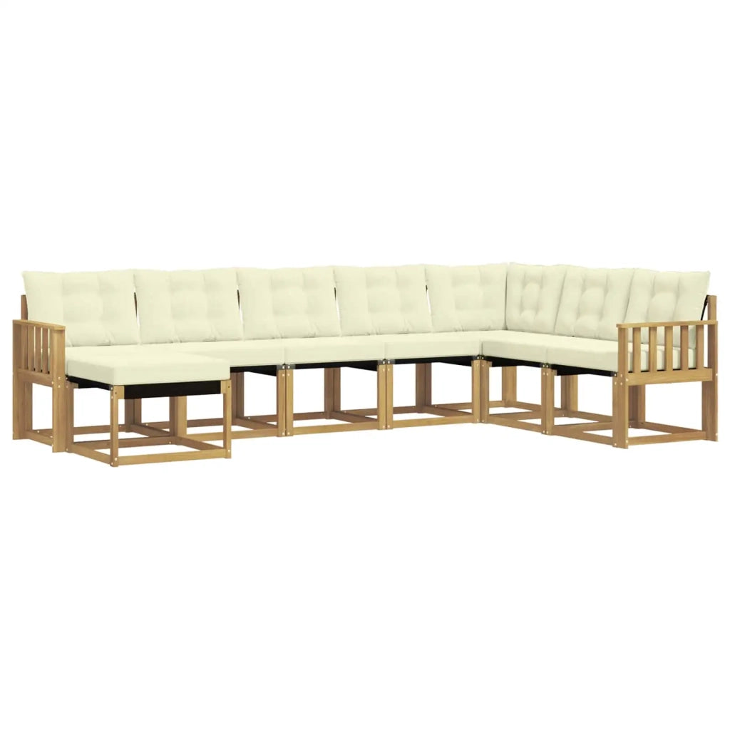 Set di divani da esterno con cuscino 8 pcs Bianco e Crema 3389760