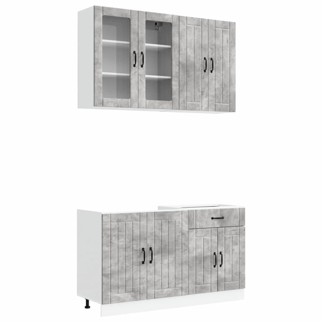 Unità Cucina LUCCA 4 pcs Grigio Cemento Legno ingegnerizzato 3438318