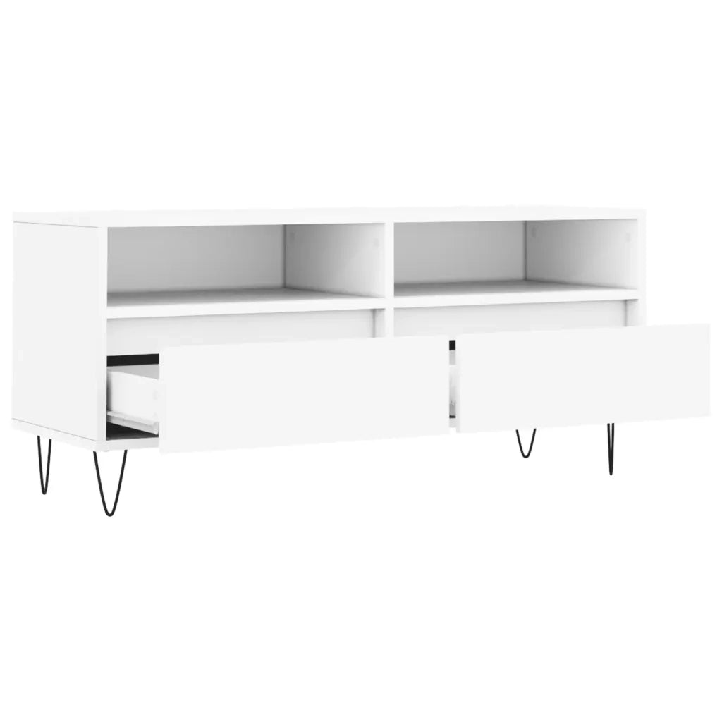 Mobile Porta TV-Credenza TV Bianco 100x34,5x44,5 cm in Legno Multistrato