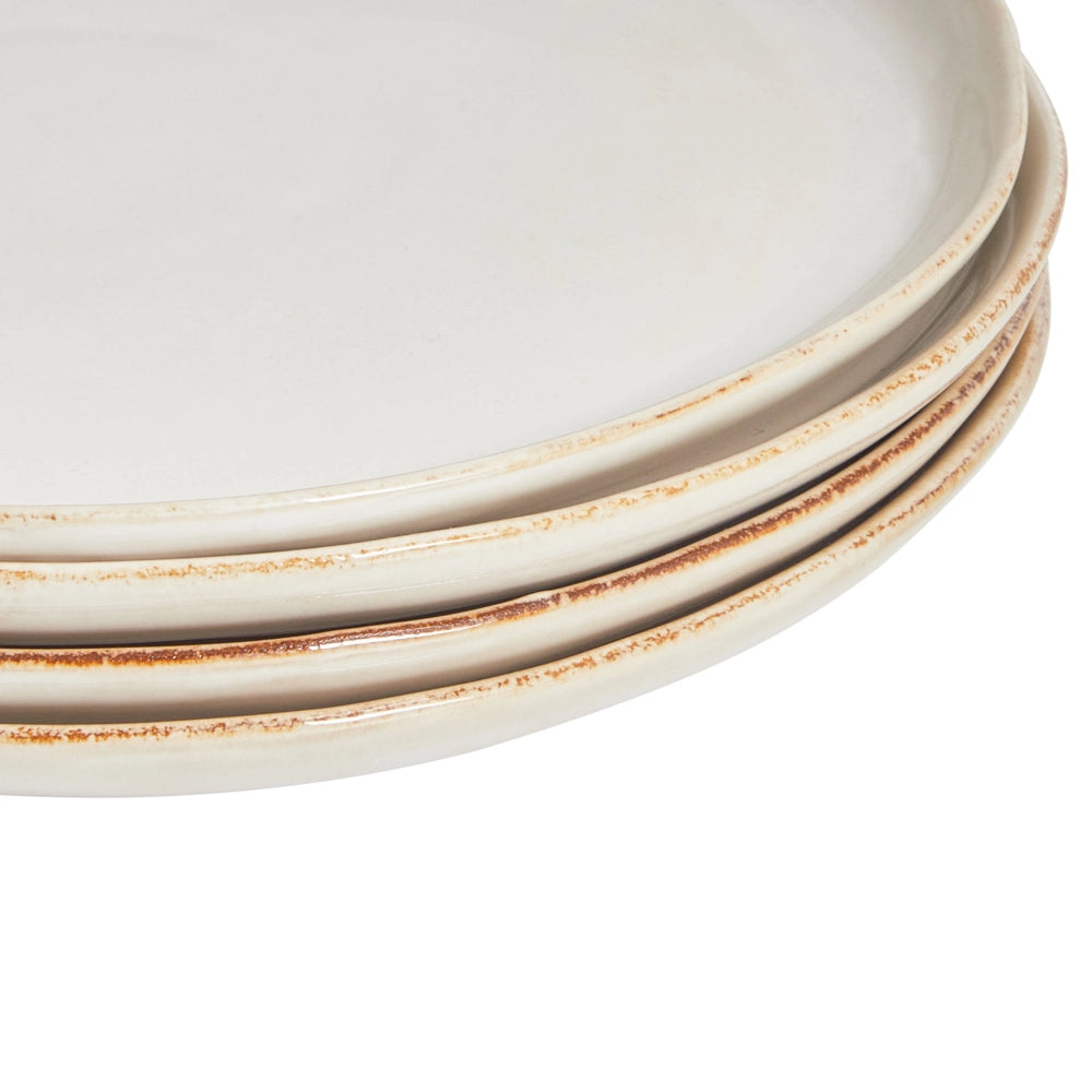 Set di 24 stoviglie in gres caolino fatto a mano con smalto reattivo Finitura Beige chiaro Cucina Sala da pranzo
