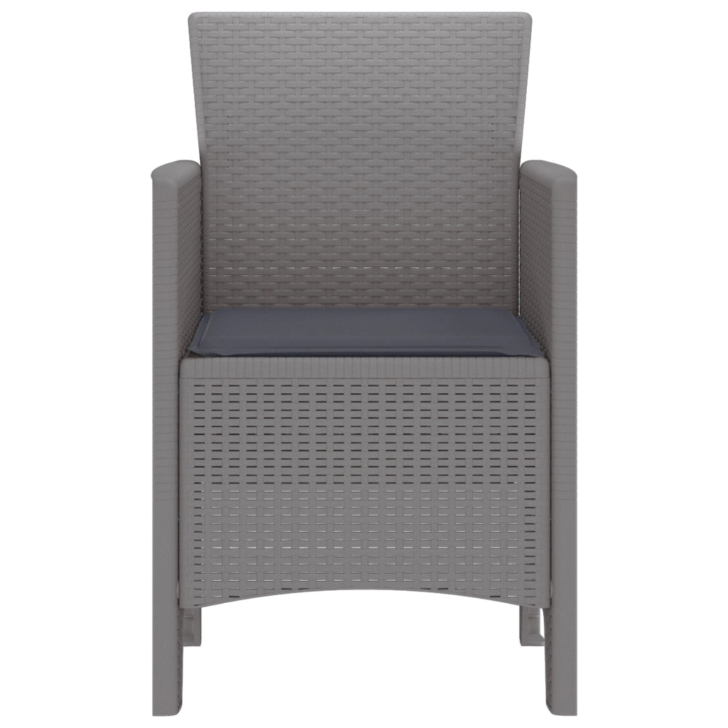 Sedie da Giardino con Cuscini 2 pz Grigio Chiaro Polyrattan