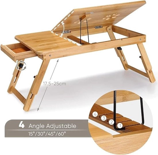 Tavolo da letto con gambe ripiegabili, tavolo per computer da letto, tavolo da notte con gambe ripiegabili - tavolo da colazione con gambe ripiegabili 32,9D x 53L x 17,5A centimetri