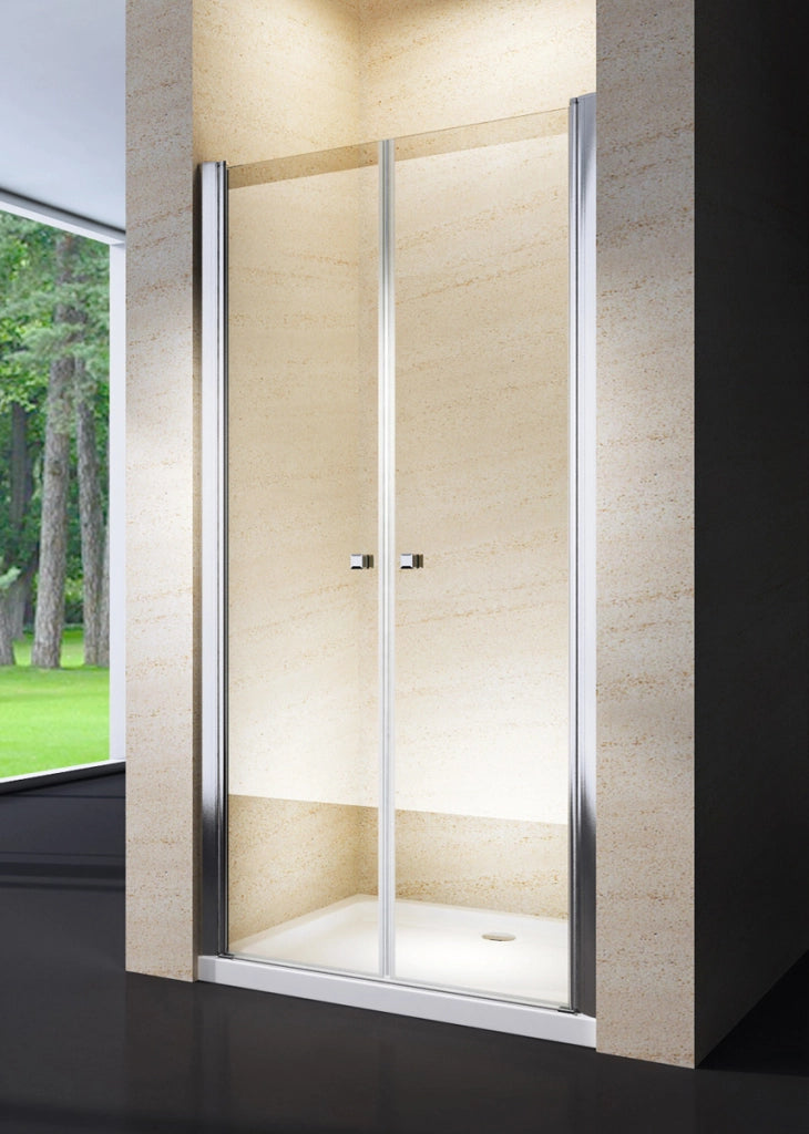Porta doccia saloon, cristallo 6mm trasparente 80cm h190cm Agnes