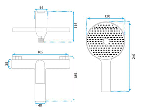 Rubinetto Da Vasca Rea Avalon Titanium