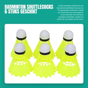 Impenni da Badminton 6 pezzi - Nylon - Impenni stabili - Allenamento all'aperto - Multisport - Migliora precisione - Impenni
