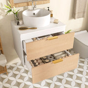 Mobile Bagno Sospeso con Lavabo in Ceramica e 2 Cassetti in Legno ¨C Xylo ¨C 60 cm