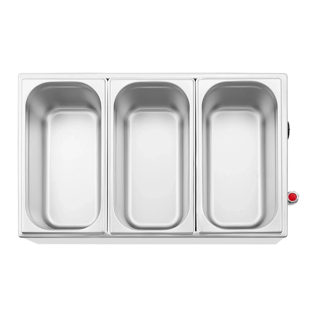 Scaldavivande/bagnomaria professionale 600 watt 3 x GN 1/3 rubinetto di scarico 14_0004219