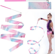 Set di danze ritmiche per bambini 2x2m con traverse rotanti in rosa per ginnastica, danza e allenamento, materiale in tessuto di cotone duraturo con effetto colori che cambiano