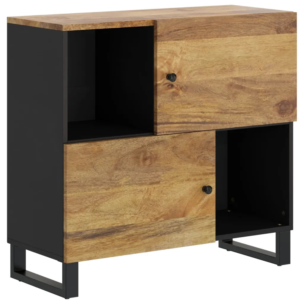 Credenza | Madia | Buffet da pranzo | Armadio da pranzo con 2 Ante 80x33x75 cm in Legno Massello di Mango