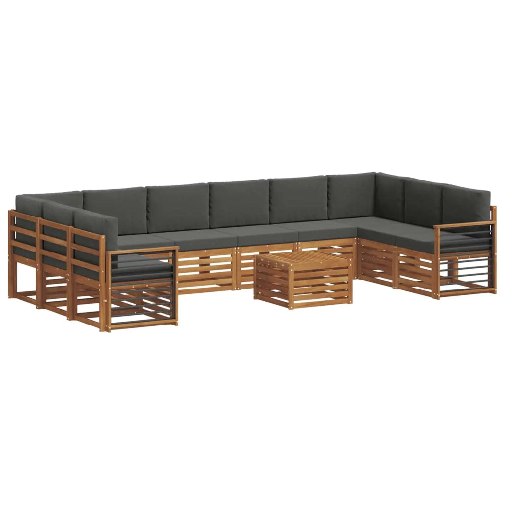 Set di divani da esterno 11 pcs Naturale e Antracite