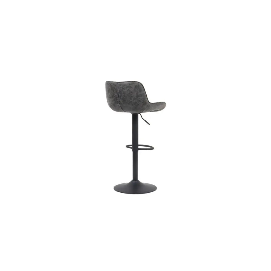 Sgabello da bar ZENA - Stile vintage - PU grigio - Seduta confortevole e di design