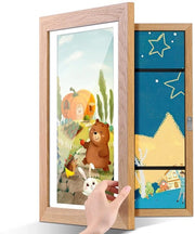 Scaffale per foto A3 - Opere d'arte per bambini - Legno e acrilico - 1 pezzo