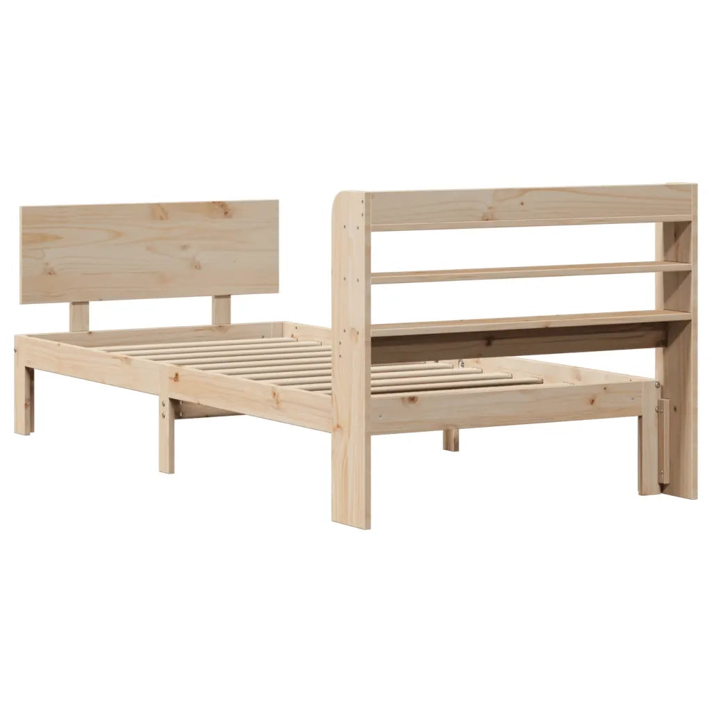 Giroletto con Testiera 90x200 cm in Legno Massello di Pino
