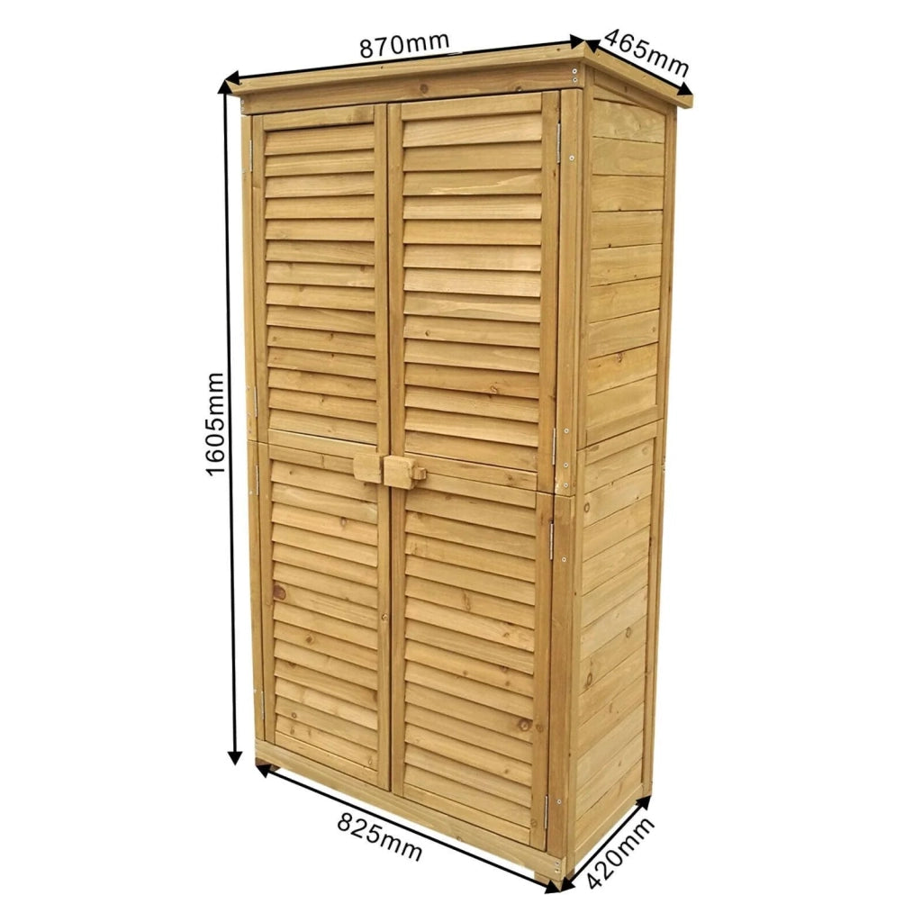 Armadio da giardino con ante a doghe 160 cm legno di abete rosso tetto in bitume 16_0002170
