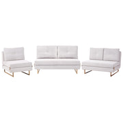 Set da salotto in tessuto bianco sporco 3 posti 2 posti e 1 posto a sedere per 6 persone Funzione letto pieghevole