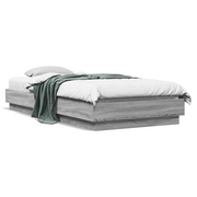 Giroletto con LED-Struttura Letto Grigio Sonoma 100x200 cm