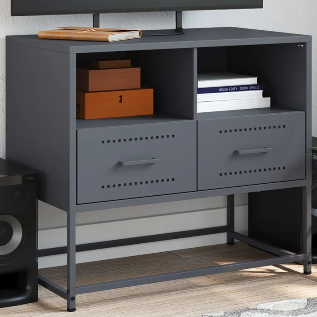 Mobile TV-Credenza TV-Console TV Antracite 68x39x60,5 cm in Acciaio 244531