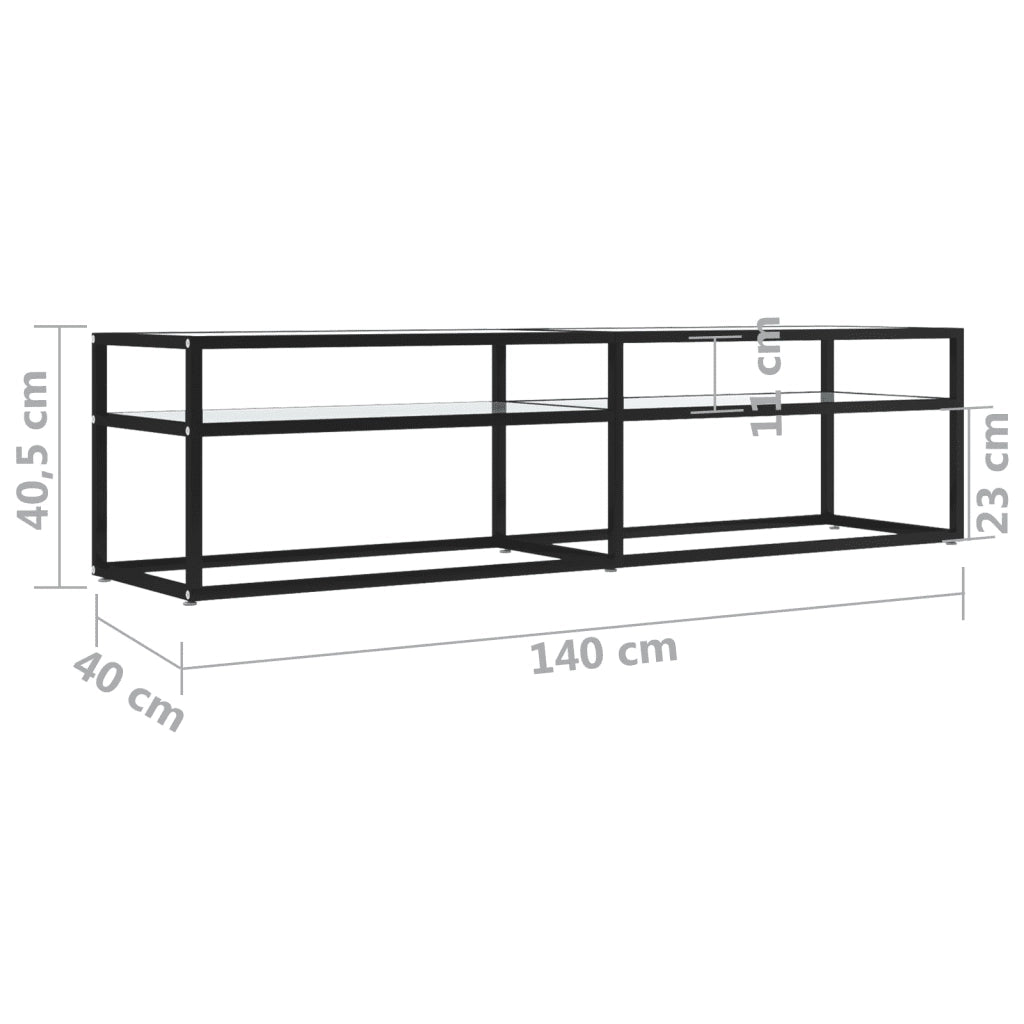 Mobile Porta TV Marmo Bianco 160x40x40,5 cm in Vetro Temperato 331720