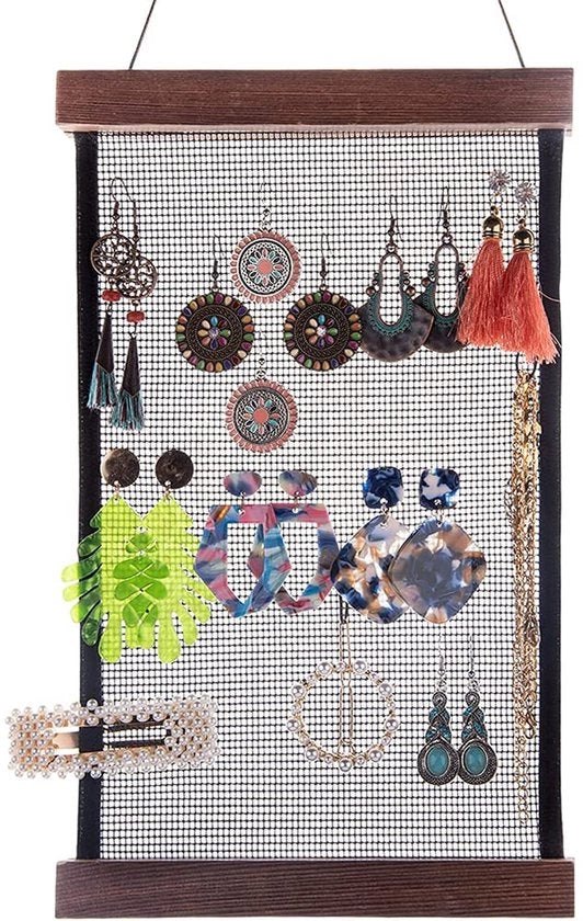 Organizzatore di orecchini a muro, hanger per orecchini, organizzatore di accessori per orecchini a muro (61 x 30,5 cm)