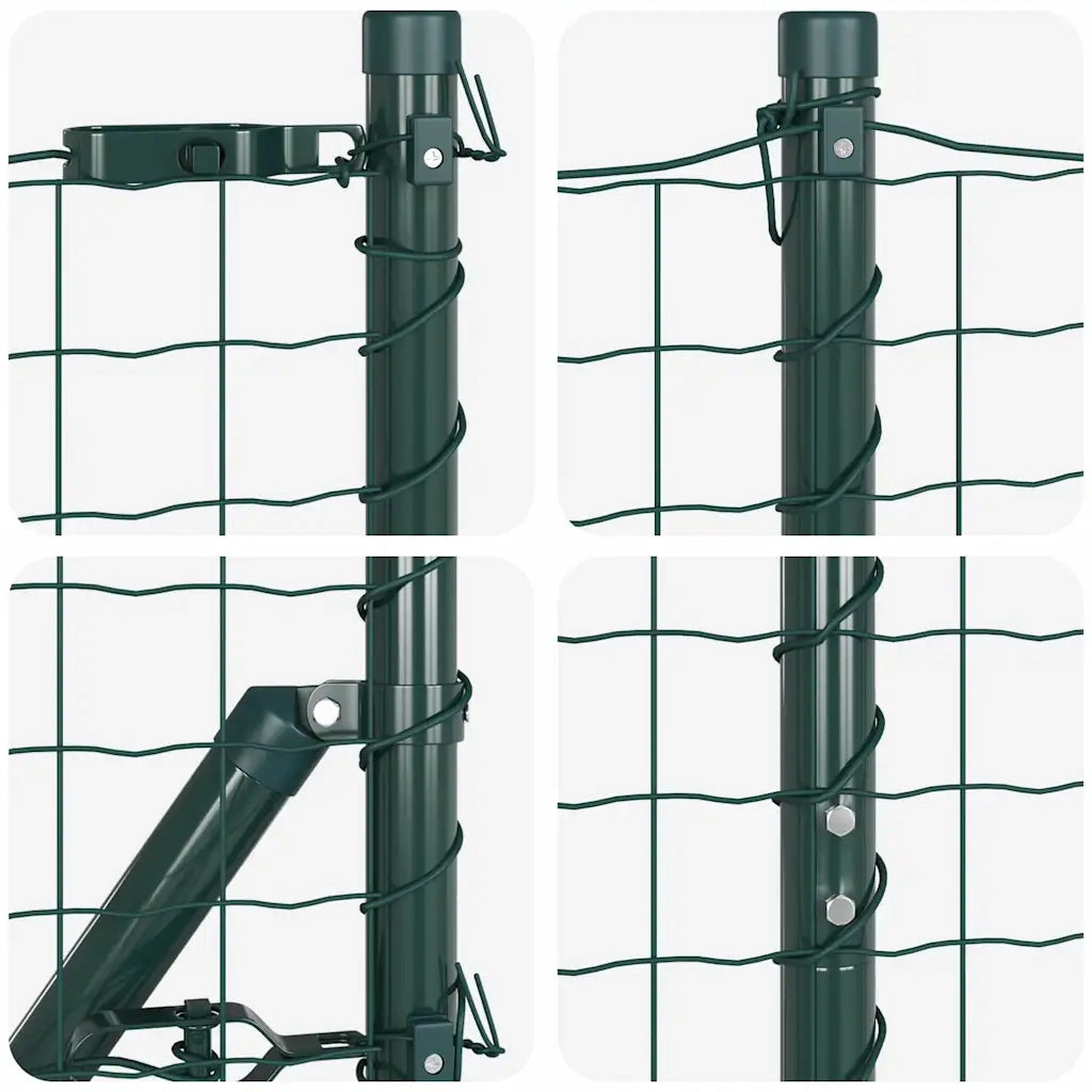 Recinzione da Giardino | Recinzione con Posto Verde 1,4 x 10 m Acciaio e PVC