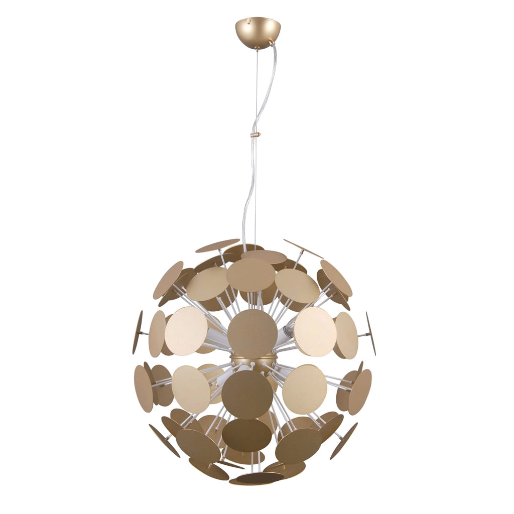 Lampadario Italux Mailone moderno 6 luci E14 oro/bianco