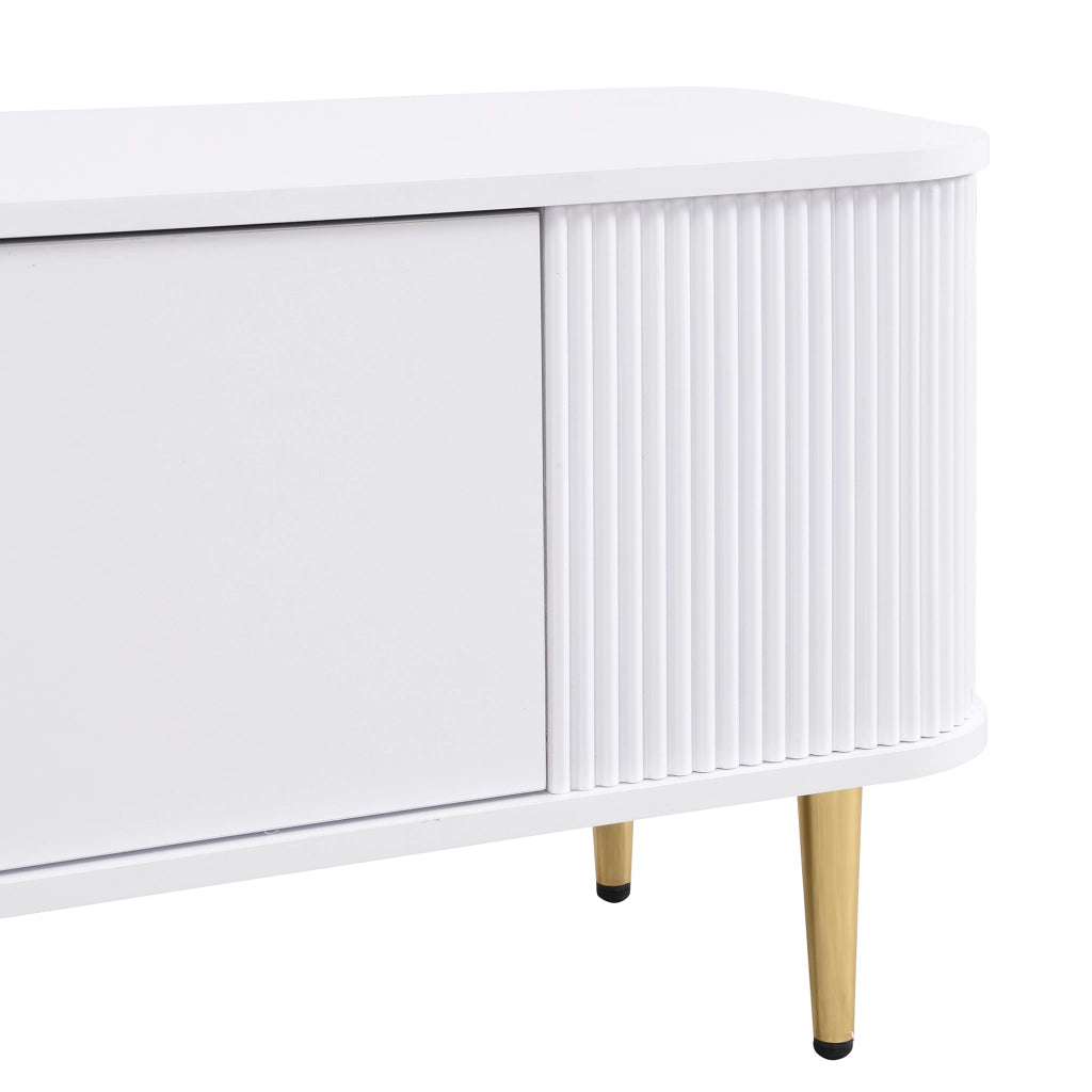 Mobile TV con Cassetti ¨C MINIMAL ¨C Angoli Curvi, Maniglie Dorate, Soggiorno