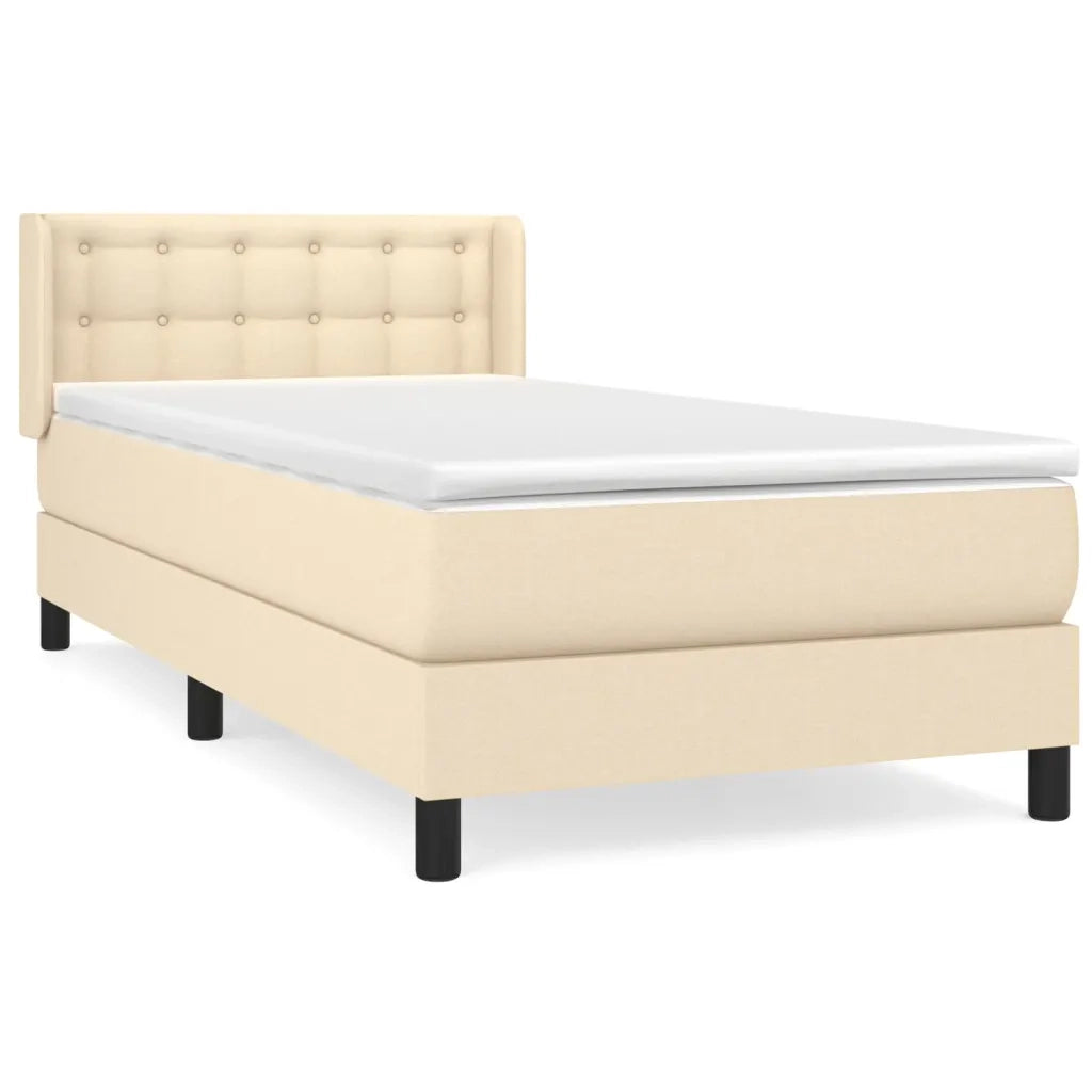 Giroletto a Molle con Materasso Crema 80x200 cm inTessuto 3129990