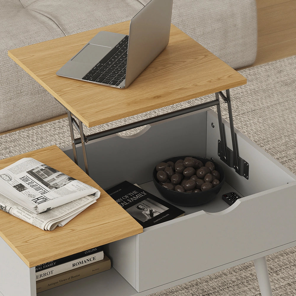 Vicco tavolino soggiorno Grigio 76 x 45 cm con funzione di sollevamento