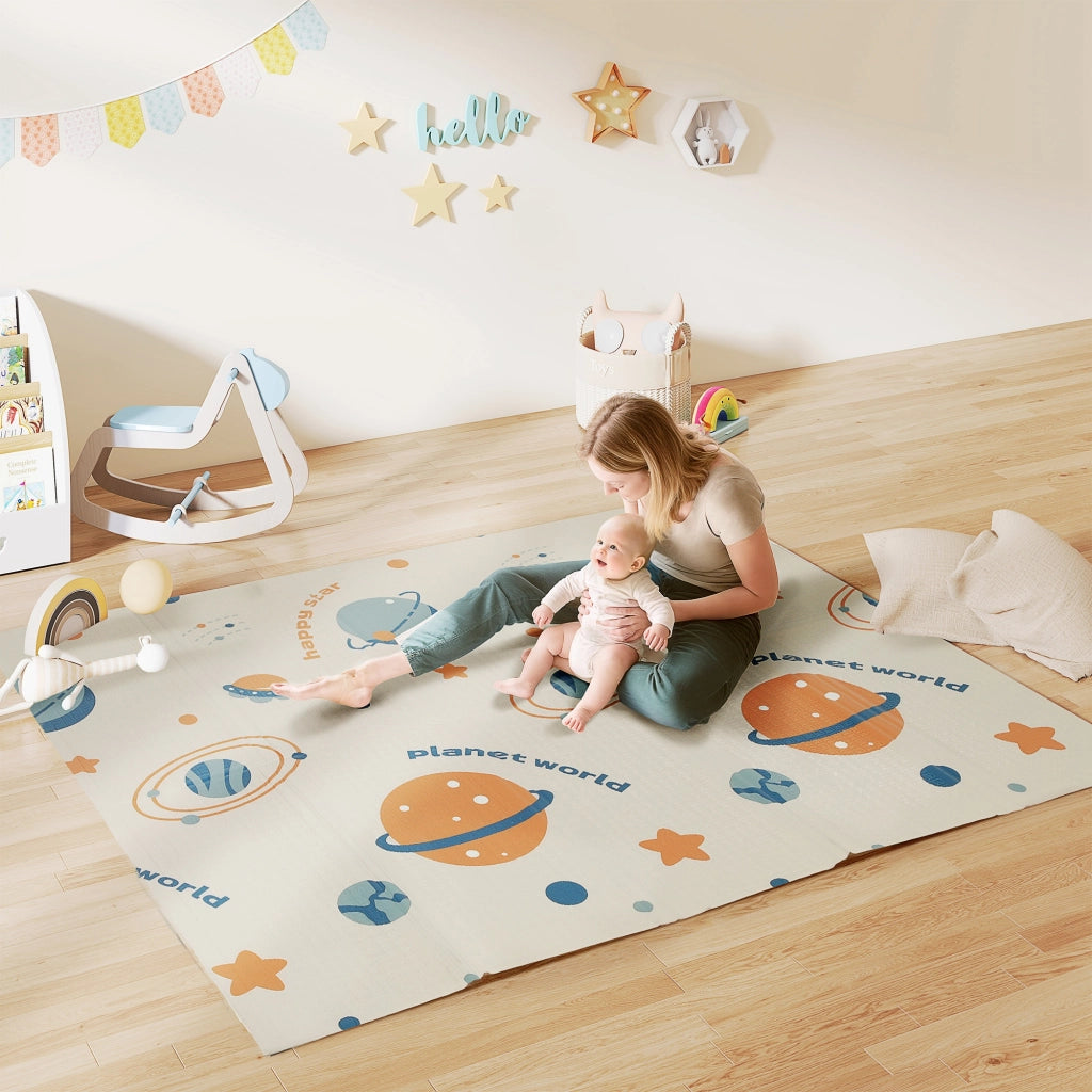 Tappeto Gioco Bambini Tema Spazio ¨C Xylo ¨C XPE Impermeabile 196x176x1.5cm Multicolore