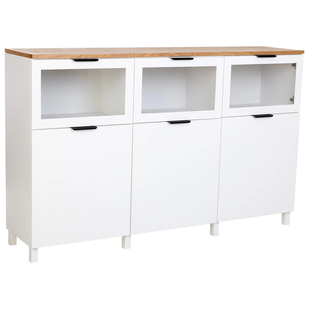 Credenza in legno bianca, 180x42x114h cm