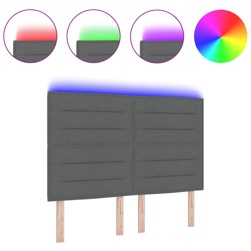 Testata LED Design Linee Grigio Scuro 72 cm Tessuto