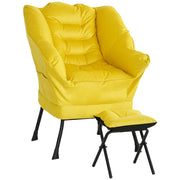 Poltrona con poggiapiedi ¨C zephmum ¨C giallo, tessuto