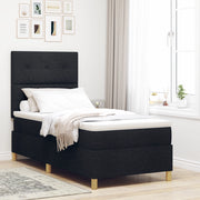 Letto a molle vitaXL con materasso e LED Nero 90x200 cm Tessuto