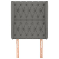 Testiera ad Orecchio Grigio Scuro 83x23x118/128 cm in Tessuto