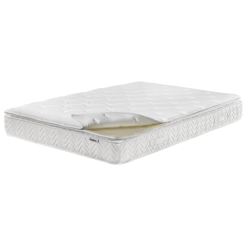 Materasso a molle insacchettate Tessuto di bambù bianco Double 140 x 200 cm 5 Zone medio Firm sfoderabile