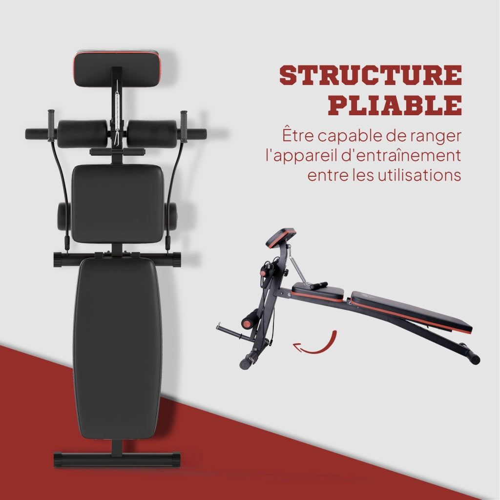 Panca da palestra pieghevole regolabile inclinabile ¨C Minimal ¨C nero rosso